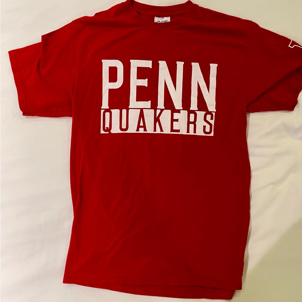 Port and Company Red Penn Quakers Men's Tee